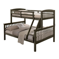 Bruke Twin/Full Size Bunk Bed with Ladder, Slatted Gray Solid Hardwood - BM319821