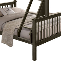 Bruke Twin/Full Size Bunk Bed with Ladder, Slatted Gray Solid Hardwood - BM319821
