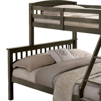 Bruke Twin/Full Size Bunk Bed with Ladder, Slatted Gray Solid Hardwood - BM319821