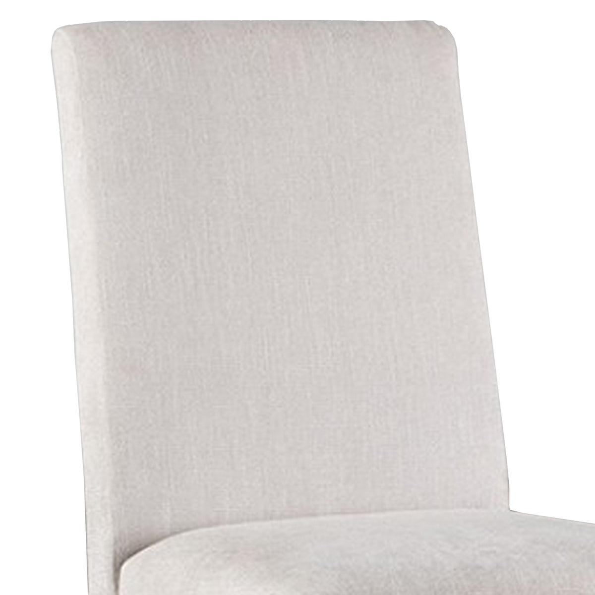 Jule Side Chairs Set of 2, Brown Solid Wood, Soft White Fabric Upholstery  - BM319842