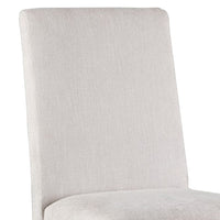 Jule Side Chairs Set of 2, Brown Solid Wood, Soft White Fabric Upholstery  - BM319842