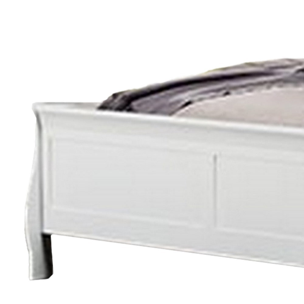 Ryla Full Size Bed, Sleek Modern Panel Headboard Design, White Solid Wood - BM319852