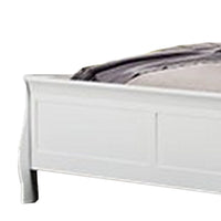 Ryla Queen Size Bed, Sleek Modern Panel Headboard Design, White Solid Wood