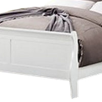 Ryla Twin Size Bed, Sleek Modern Panel Headboard Design, White Solid Wood - BM319854