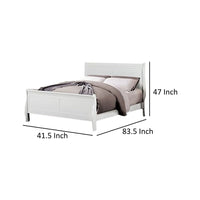 Ryla Twin Size Bed, Sleek Modern Panel Headboard Design, White Solid Wood - BM319854