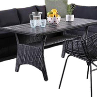 Maria 5pc Outdoor Patio Dining Set, Sectional Sofa, Table, 2 Chairs, Black - BM319856