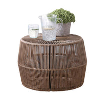 Zyan 3pc Outdoor Set, 2 Accent Chairs with Table, Black Steel, Brown Rattan - BM319859