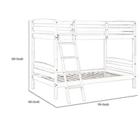 Hina Twin Bunk Bed, Angled Ladder, Sturdy Slat Design, Gray Solid Wood - BM319861