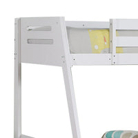Emily Twin Over Full Bunk Bed with Ladder, 2 Drawers, White Solid Wood - BM319866