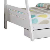 Emily Twin Over Full Bunk Bed with Ladder, 2 Drawers, White Solid Wood - BM319866