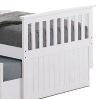 Clen Twin Captain Bed, Trundle with 3 Drawer Storage, White Solid Hardwood  - BM319867