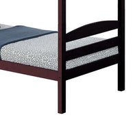 Sifa Twin Bunk Bed, Convenient Ladder, Arch Slat Design, Espresso Brown - BM319869