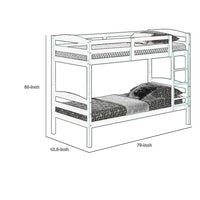 Sifa Twin Bunk Bed, Convenient Ladder, Arch Slat Design, Espresso Brown - BM319869