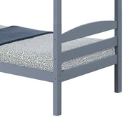 Sifa Twin Bunk Bed, Convenient Ladder, Arch Slat Design, Gray Solid Wood - BM319870