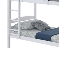 Sifa Twin Bunk Bed, Convenient Ladder, Arch Slat Design, White Solid Wood - BM319871