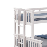 Veran Twin Over Full Bunk Bed, Trundle and 3 Drawers, White Solid Wood - BM319874