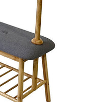 Osava Coat Rack Hall Tree with Bench, Shoe Storage, Gray Polyester, 65 Inch - BM319885