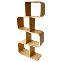 Tima Accent Bookshelf, 52 Inch Tall Storage, Walnut Brown Bamboo Frame - BM319886