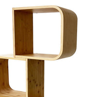 Tima Accent Bookshelf, 52 Inch Tall Storage, Walnut Brown Bamboo Frame - BM319886