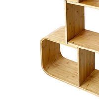 Tima Accent Bookshelf, 52 Inch Tall Storage, Walnut Brown Bamboo Frame - BM319886