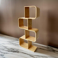 Tima Accent Bookshelf, 52 Inch Tall Storage, Walnut Brown Bamboo Frame - BM319886