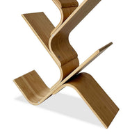 Irica Accent Bookshelf, 6 Diagonal Storage Shelves, Brown Bamboo, 43 Inch - BM319887