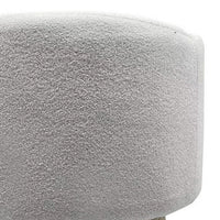 Ginni Footstool Ottoman Set of 2, White Polyester, Soft Seat, Wood Legs - BM319888