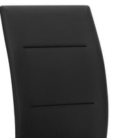 Miya Side Dining Chair Set of 2, Black Faux Leather, Sleek Metal Legs - BM319890