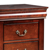 Ryla Nightstand, 2 Drawers, Cherry Brown Solid Wood, Bronze Drop Handles  - BM319904