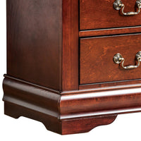Ryla Nightstand, 2 Drawers, Cherry Brown Solid Wood, Bronze Drop Handles  - BM319904