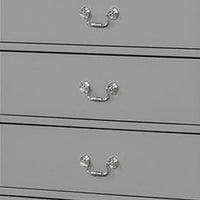 Ryla Tall Dresser Chest, 5 Drawers, Metal Handles, Light Gray Solid Wood  - BM319908