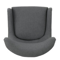 Dane Accent Club Chair, Gray Fabric, Wingback, Box Seat, Scoop Arms -BM320500