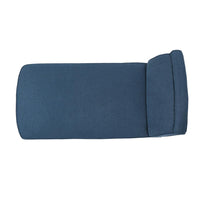 Chaise Lounger, 57 Inch, Modern, Brown Wood Frame, Navy Blue Fabric -BM320532