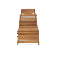 Hanie Foldable Chaise Lounger, Outdoor, Open Slatted in Brown Acacia Wood -BM320533