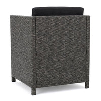 Perie Outdoor Dining Chair Set of 2, Modern Style Iron and Dark Gray Wicker -BM320535