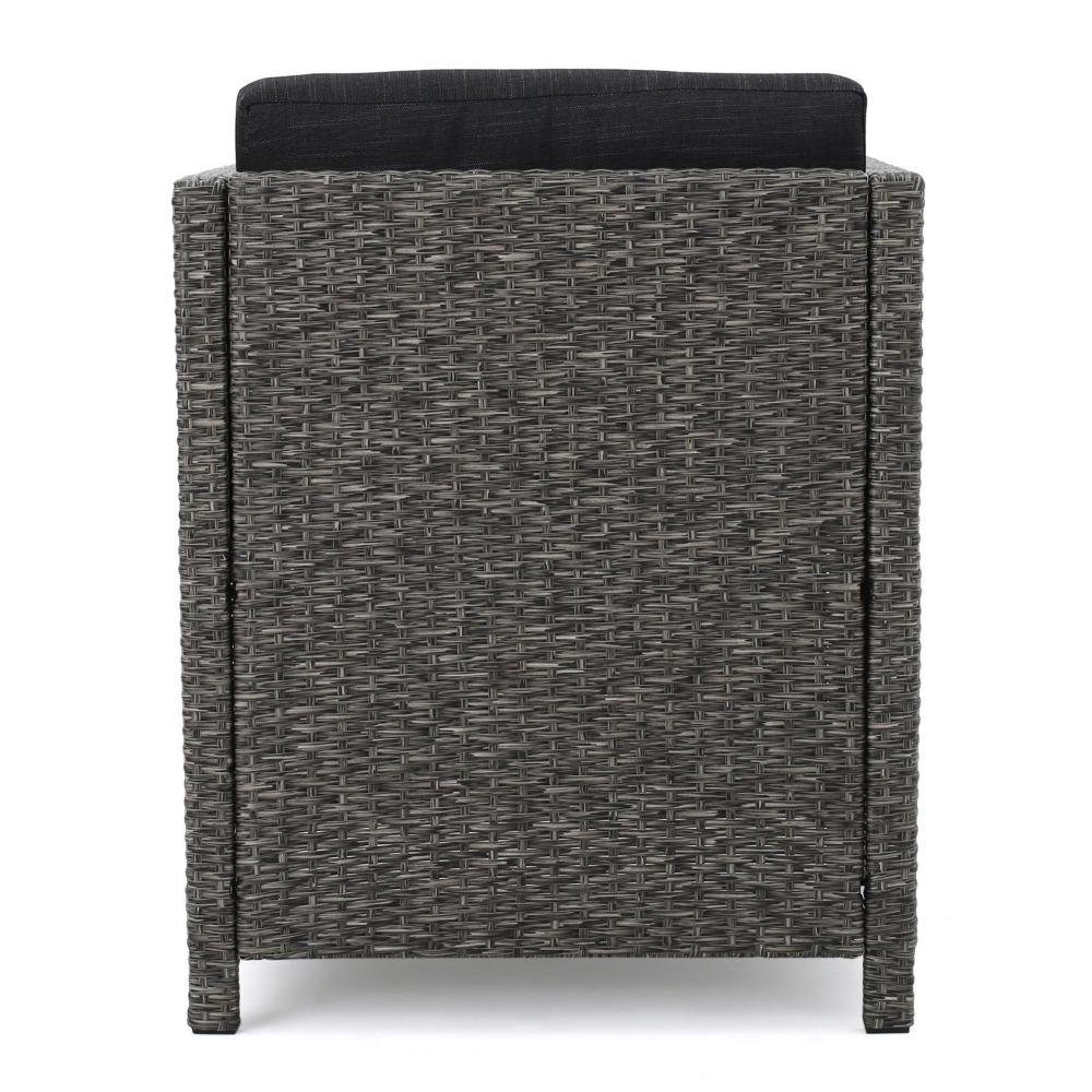 Perie Outdoor Dining Chair Set of 2, Modern Style Iron and Dark Gray Wicker -BM320535