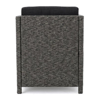 Perie Outdoor Dining Chair Set of 2, Modern Style Iron and Dark Gray Wicker -BM320535