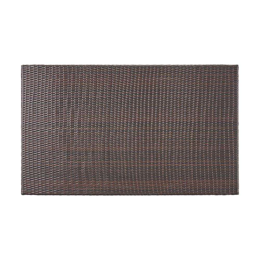 Roeh Outdoor Dining Table, 59 Inch Rectangular, Brown Rattan Wood, Iron -BM320536