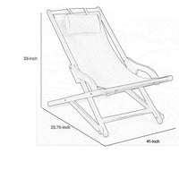 Mikki Portable Sling Chair Set of 2 with Pillows, Gray Polyester, Wood Base -BM320539