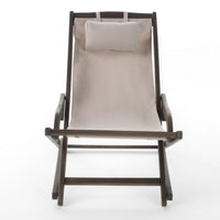 Mikki Portable Sling Chair Set of 2 with Pillows, Beige Polyester, Wood -BM320540