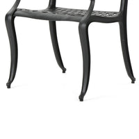 Cay Outdoor Dining Chair Set of 2, Mesh Style Back, Black Cast Aluminium -BM320542