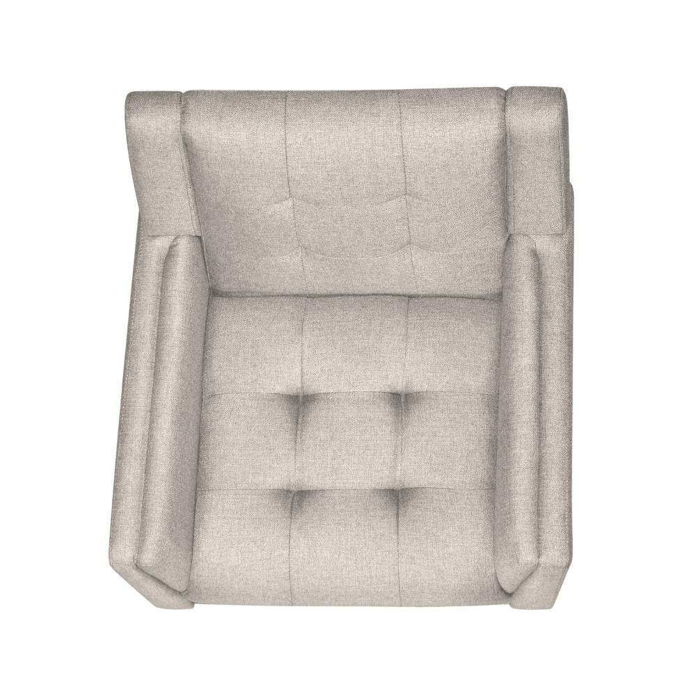 Accent Armchair, Tufted Back Flared Arms, Tapered Wood Legs, Beige Fabric -BM320548
