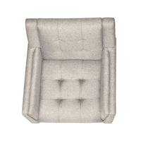 Accent Armchair, Tufted Back Flared Arms, Tapered Wood Legs, Beige Fabric -BM320548