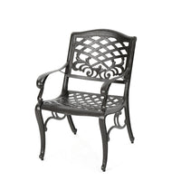 Toni Outdoor Armchair Set of 2, Cabriole, Scrolled Lattice Bronze Aluminium -BM320552
