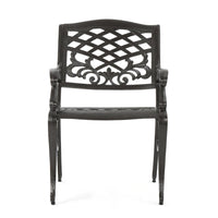 Toni Outdoor Armchair Set of 2, Cabriole, Scrolled Lattice Bronze Aluminium -BM320552