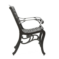 Toni Outdoor Armchair Set of 2, Cabriole, Scrolled Lattice Bronze Aluminium -BM320552