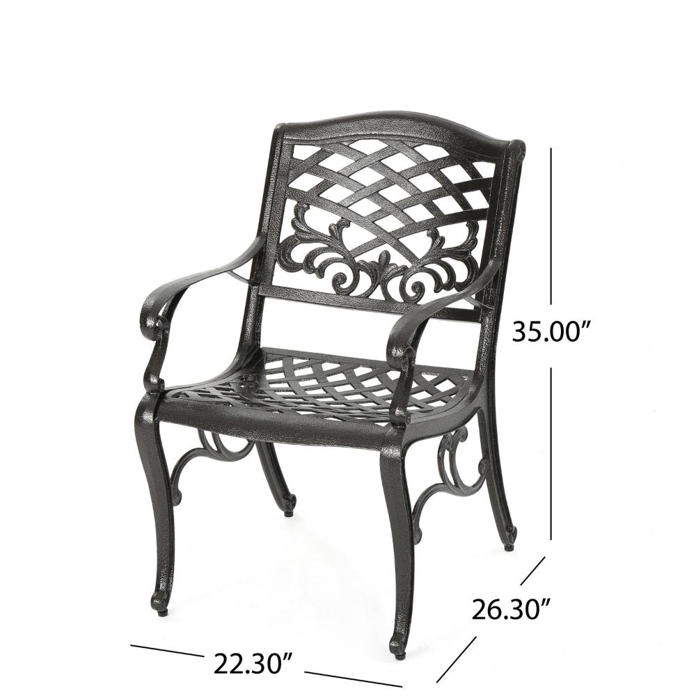 Toni Outdoor Armchair Set of 2, Cabriole, Scrolled Lattice Bronze Aluminium -BM320552