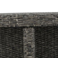 Perie Outdoor Dining Table, 48 Inch Square Black Rattan Wood, Iron Frame -BM320556