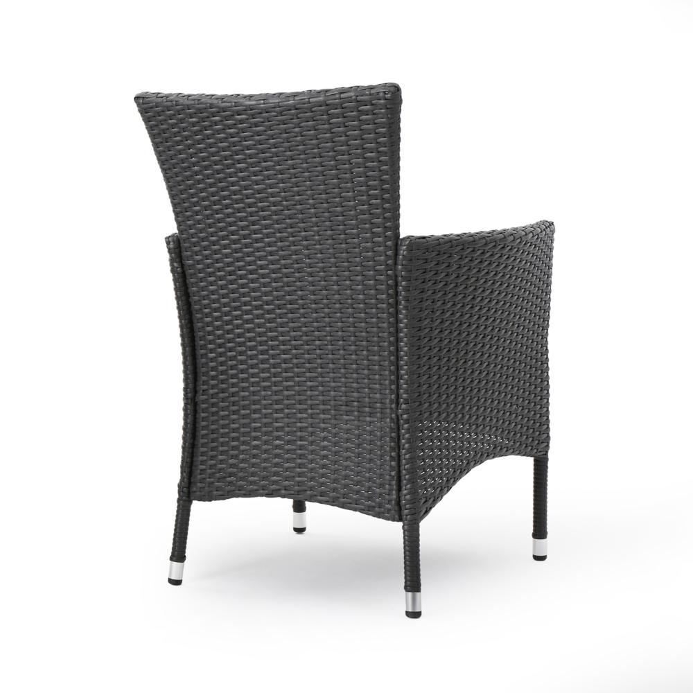 Marri Patio Dining Chair Set of 2, Ergonomic, Gray Wicker Design, Beige -BM320568