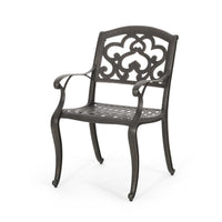 Serb Outdoor Dining Patio Chair Set of 2, Handcrafted Metal Copper Patina -BM320569